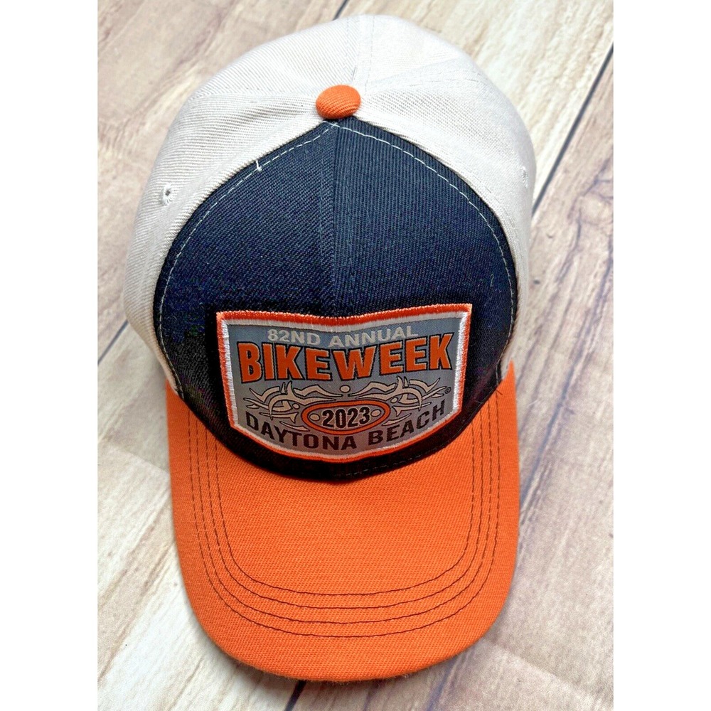 Daytona Bike Week 2023 82nd Annual Adjustable Hat Black / Orange OSFM Vintage